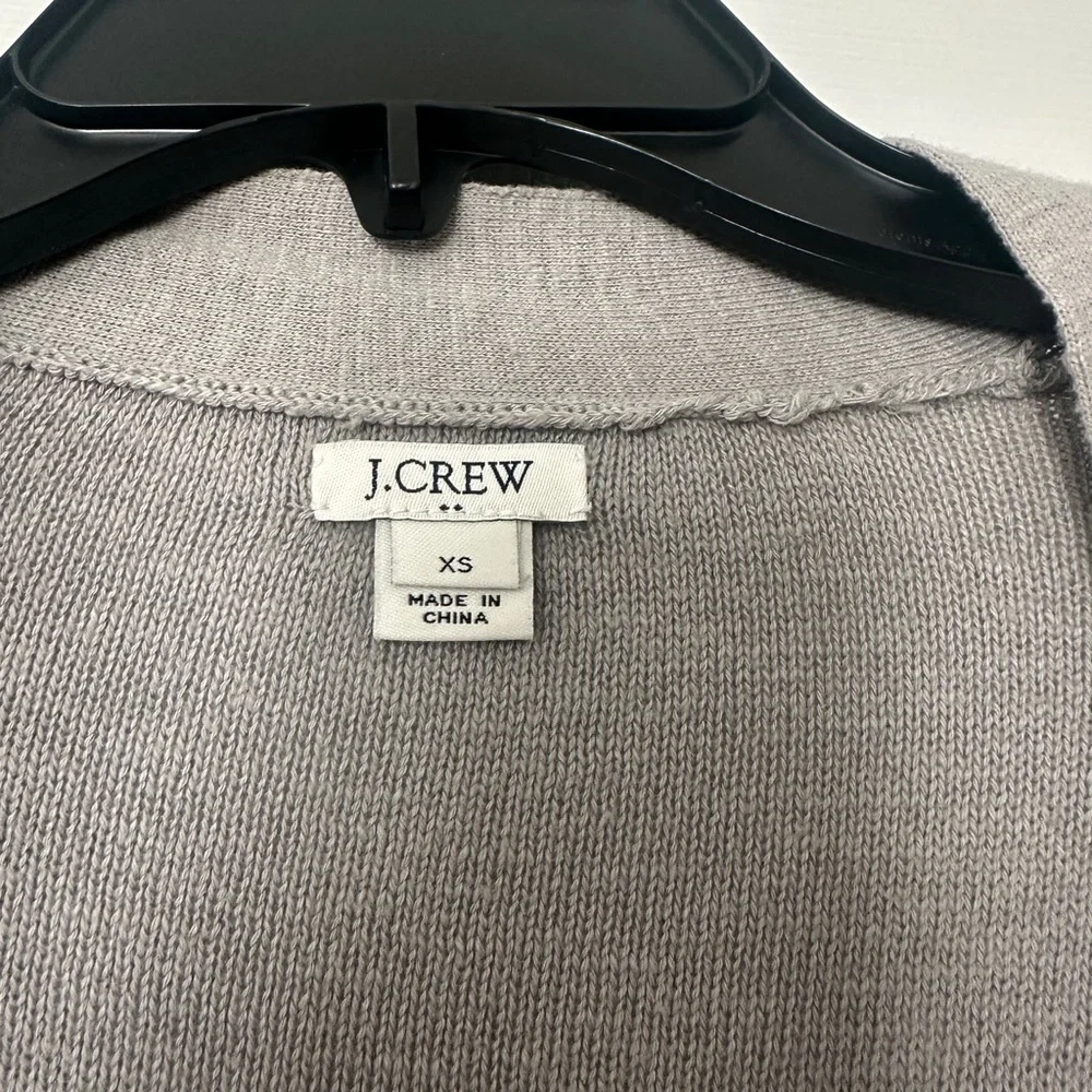 J Crew Gray Tuered ruffle sleeve cardigan sweater XS - Picture 4 of 6